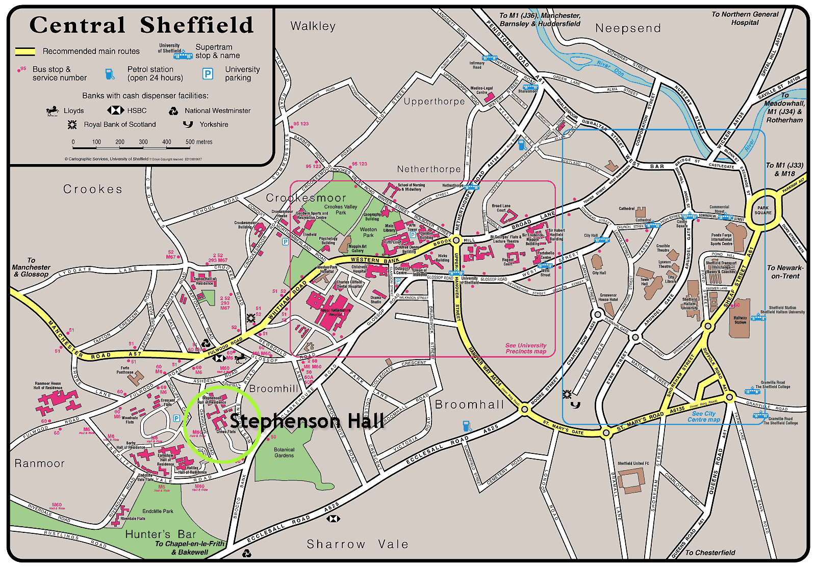 Sheffield Central Map