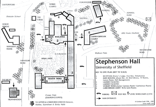 This is the Site plan for Stephenson Hall for the Networked Learning Conference 2002